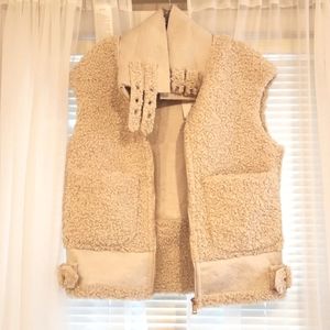 NWT Jules Kae Cream Sherpa Vest